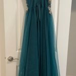 Windsor Green Strapless Prom Dress Photo 5