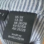 Tahari  Blue & White Striped Linen Blend V-Neck Tunic Dress 3X Photo 6