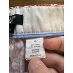 J. Crew Pants Women's City Fit Stretch Boho Orange White Paisley Cropped Size 10 Photo 7