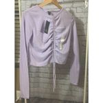Wild Fable Long Sleeve Lace-Up Cozy Knit Blouse Purple Women's Small NWT Photo 5