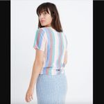 Madewell  Novel Tie-Front Button Top in Flagstaff Stripe S Photo 2