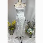 Lulus  On the Dance floor White Jacquard Fringe One-Shoulder Midi Dress XS Photo 1