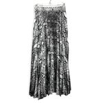 New Look  Midi Skirt Snakeskin Design Pleated Pull On Elastic Waist Gray Black 2 Photo 3