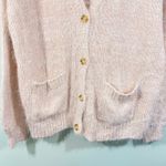 Free People  Creme Brulee Eyelash Knit Butterfly Nevermind Cardigan Size L Photo 2