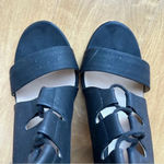 mix no. 6 Black Lace Up Block Heels, Cocktail Party Sandal Heels, Size 10 Photo 9