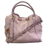 Michael Kors Michael‎ Kors Pebbled Leather Bag Snake Print Tassel Fringe Logo Crossbody Purse Photo 0