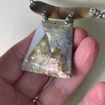 Boutique Mother of pearl abalone mosaic necklace boho festival Photo 1