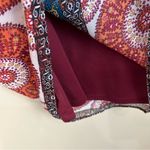 by & by Burgundy Orange Floral Patterned Boho Sleeveless Dress Medium Red Photo 5