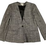 Barclay Square Women's Sz 10 Plaid Flecked Wool Silk Blazer Jacket Career Office Gray Photo 6