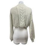 Free People Willow Cream Cable Knit Long Sleeve Crop Button Cardigan Sweater XS Photo 3