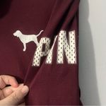 PINK - Victoria's Secret PINK Victoria’s Secret Ultimate Campus Crewneck maroon and bright pink red sz XS Photo 3