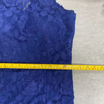 Betsy and Adam  Women 6 Blue Lace High Neck Key Hole Back Mermaid Gown HOCO Dress Photo 9