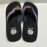 Yellow Box  Shoes Womens Size 8.5 Black Flip Flop Sandals Patriotic Stars Stripes Photo 4