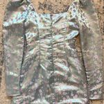 SAU LEE Size 4 Dress Blue Purple Jen Mini Long Sleeve Chinese Oriental Jacquard Photo 5