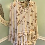 Free People  Floral Print Ruffle Shift Dress Tunic Long Sleeve Tiered Size XS Photo 3
