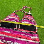 Vintage Y2K Pink/Black‎ Belted Swimsuit Halter Top Bathing Suit Padded Pink Size 8 Photo 2