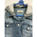 Ci Sono Juniors Button Up Casual Long Sleeve Denim Hoody Jacket Small Blue Photo 1