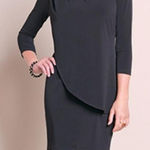 NWT Women's Ciara Sun Woo If the Shoe Fits Drape Overlay Dress in Black size M Photo 0