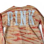 PINK - Victoria's Secret NWT Victoria’s Secret PINK Varsity Notch Crewneck - Size M - Coral Tie-Dye Photo 5