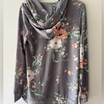 Gray Floral Hoodie Photo 2