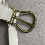 Johnny Farah Woven Leather Belt Red Womens Small Braided USA Brass Buckle 1.25" White Photo 1