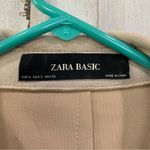 ZARA double breasted belted cream faux suede coat Photo 84