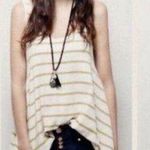 Free People  We the Free Yellow Garden Stripe Sleeveless Tunic S Photo 1