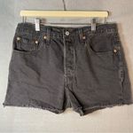 Levi's  501 Black Denim Cutoff Shorts Button Fly High Rise Size 31 Boho Grunge Photo 10