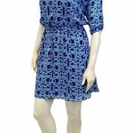 Charming Charlie  Blue Link Print 3/4 Sleeve Dress Photo 2