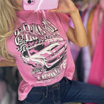 Pink Moto Car Los Angeles Vintage Style tshirt size small Photo 1