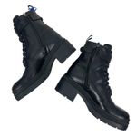 Salvatore Ferragamo Vara bow Lace Up Leather Combat Boots Black Size 9.5 Photo 8