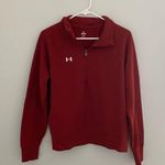 Under Armour NWT Women's Cardinal Red Rival Fleece Half Zip Size Small Photo 2