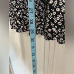 ZARA black & ivory floral midi dress. Size 11-12, button up ruffle 3/4 sleeve Photo 5