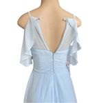 Azazie  Dakota  Sky Blue A- Line V-Neck pleated dress Custom made dress Photo 9