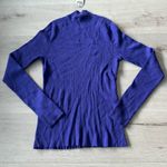 INC Detail Ribbed Mock Neck Sweater Sapphire Crush Blue (Purple) Size Small NWT Purple Photo 3