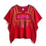 Judith March  Gypsy Knot Embroidered Poncho Top Womens M Boho Festival
Multicolor Photo 0