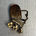 Vintage Copper Queen of Hearts Brooch Brown Photo 2