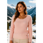 Hollister  Cotton Chunky Knit Sweater Pastel Blush Buttery Y2K 90s Parisian M Photo 1