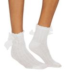 Lovers + Friends  Charlize Socks in White One Size New Womens Bow Photo 0