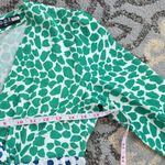 O.P.T. Cope Patchwork Polka Dot Colorblock Ruffle Twist Front Maxi Dress Small Green Photo 4