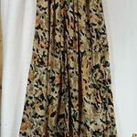 Floral Wide Leg High Waisted Pants Womens Small Yellow Black Photo 0