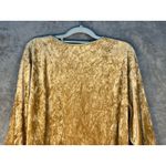 VTG Gold Crushed Velvet Blouse 1X 3/4 Sleeve Satin Cuff Renaissance Coquette Size XL Photo 4