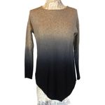 C By Bloomingdale's Dip Dyed Cashmere Asymmetrical Sweater black tan size XS Brown Photo 1