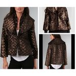 Alice + Olivia Stacey Bendet Brown Copper Faux Fur Coat Jacket size S Photo 1