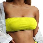 Good American  Women ALWAYS FITS SWIM BANDEAU Size 3/4 L/XL Electric Yellow Photo 0