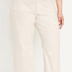 Old Navy NWT‎  high waisted wide leg chino pants cropped in cream Photo 0
