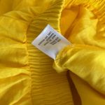 NWT Christian Siriano New York Yellow Embroidered Eyelet Wide Leg Crop Pant Size L Photo 3