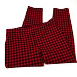 Talbots | Skinny Ankle Pants Plaid Red Black Polyester Blend Womens Large Petite Photo 0