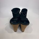 Paul Green  black‎ leather block heel sandals women’s size 39 business casual Photo 3