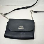 Steve Madden Black Faux Leather Crossbody Handbag Purse Bag Chain Strap Preppy Photo 0